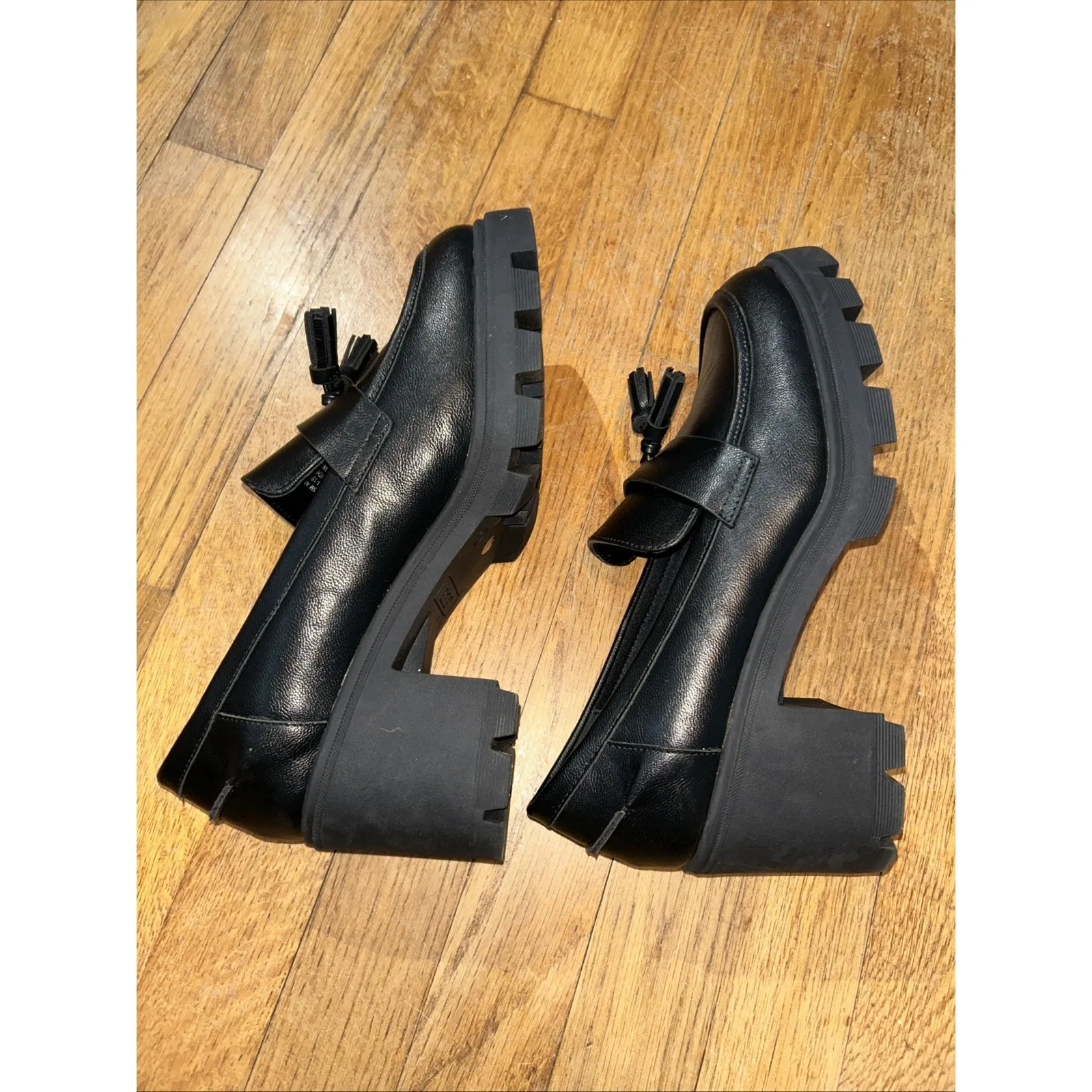 Chunky Heel Loafers Black y2k 9.5 A.N.A. Penny Goth Whimsigoth‎ Academia Witchy - Image 4