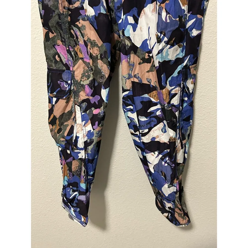 NEW Free People Mesmerize Me Print Cargo Pants Size Medium Purple Camo Wide Leg - Image 14
