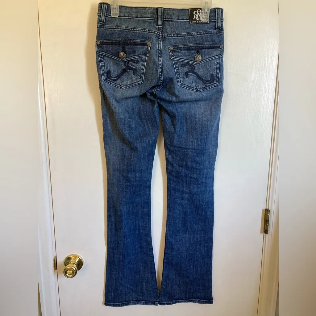 🌞Rock & Republic Kasandra Dark Wash Button Pocket Bootcut Denim Jeans - Image 9