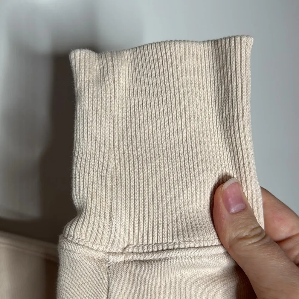 Aerie quarter snap button  high neck relaxed sweatshirt  in Cream Size S - Image 7