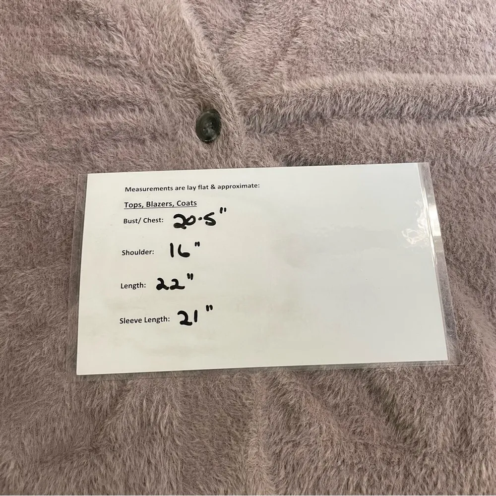 Ann Taylor Factory Fuzzy Button Front Cardigan Sweater Taupe Gray Size Medium - Image 9