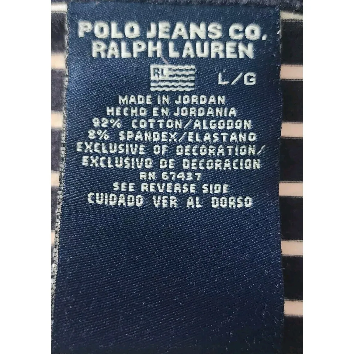 Polo‎ Ralph Lauren Striped Top Nautical 3/4 Sleeve Button Detail XL - Image 4