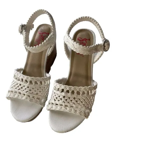 Jellypop Gabrielle Women Cork Wedge Heel Sandals 8.5M White Comfort Fit BohoChic - Image 2