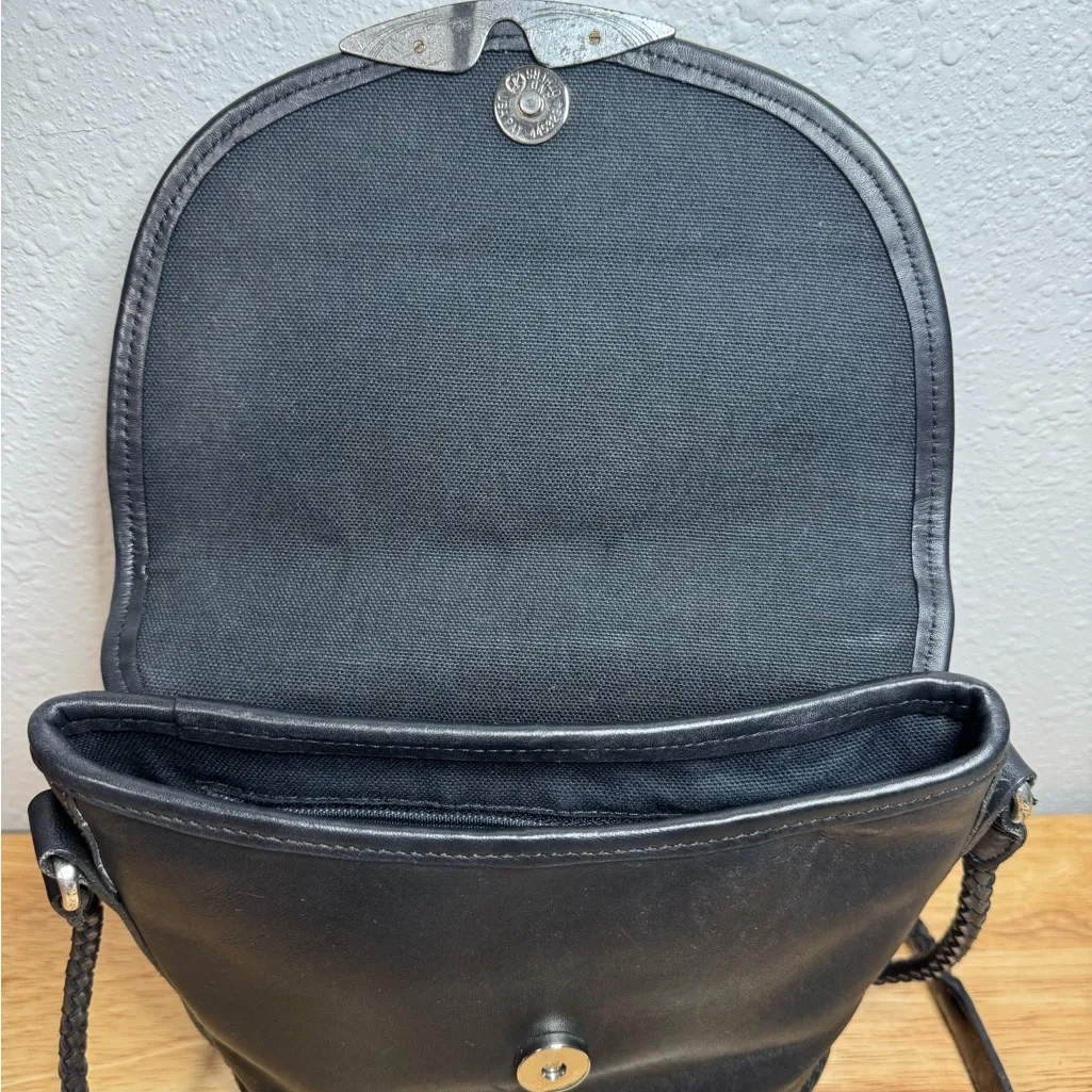 BRIGHTON Bucket Tote Shoulder Bag Purse Black Leather w/Embossed Crocodile - Image 8