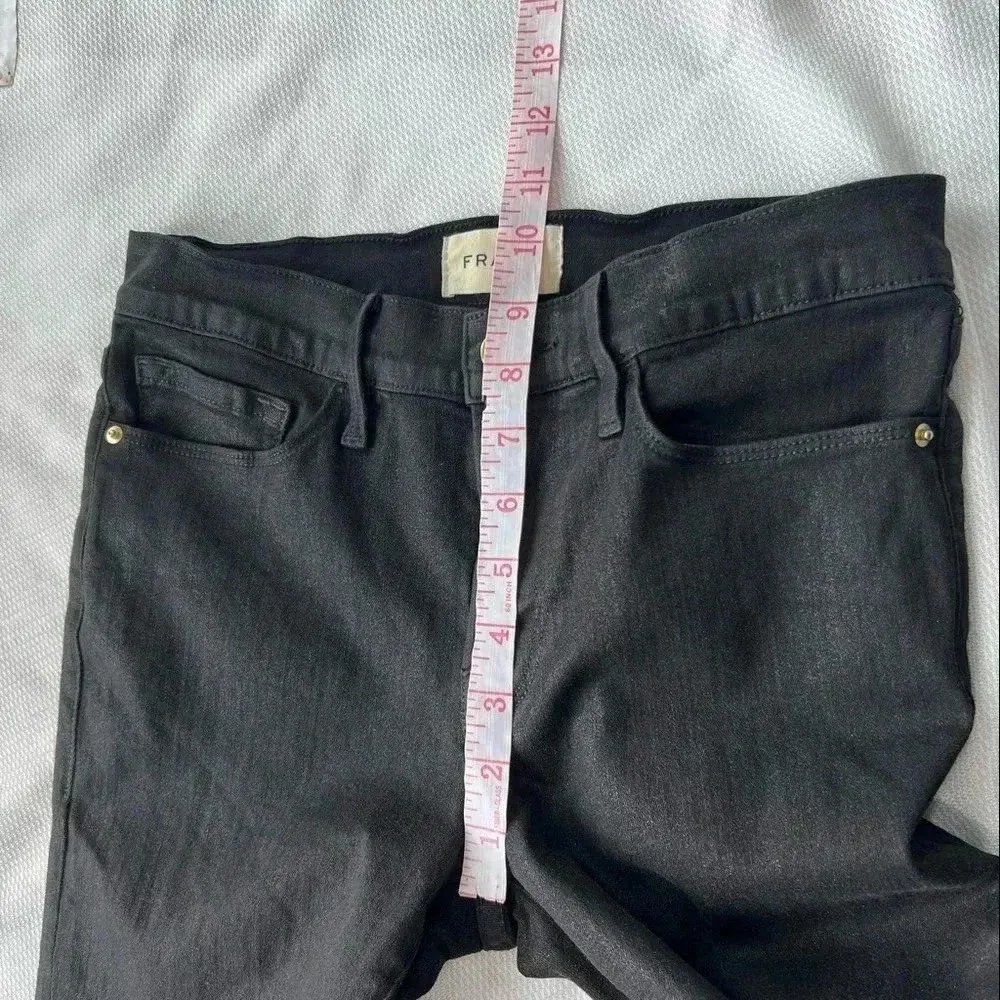 Frame Le Skinny De Jeanne Noir Coated Jeans size 27 - Image 11