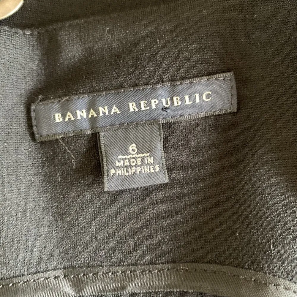 Banana Republic Dress 6 Black Sheath Career Zip Back Office Chic - Image 7