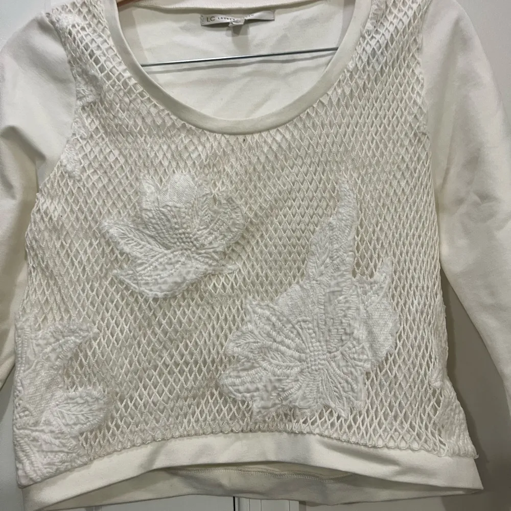LC Lauren Conrad Cream Net Top Size Small - Image 2