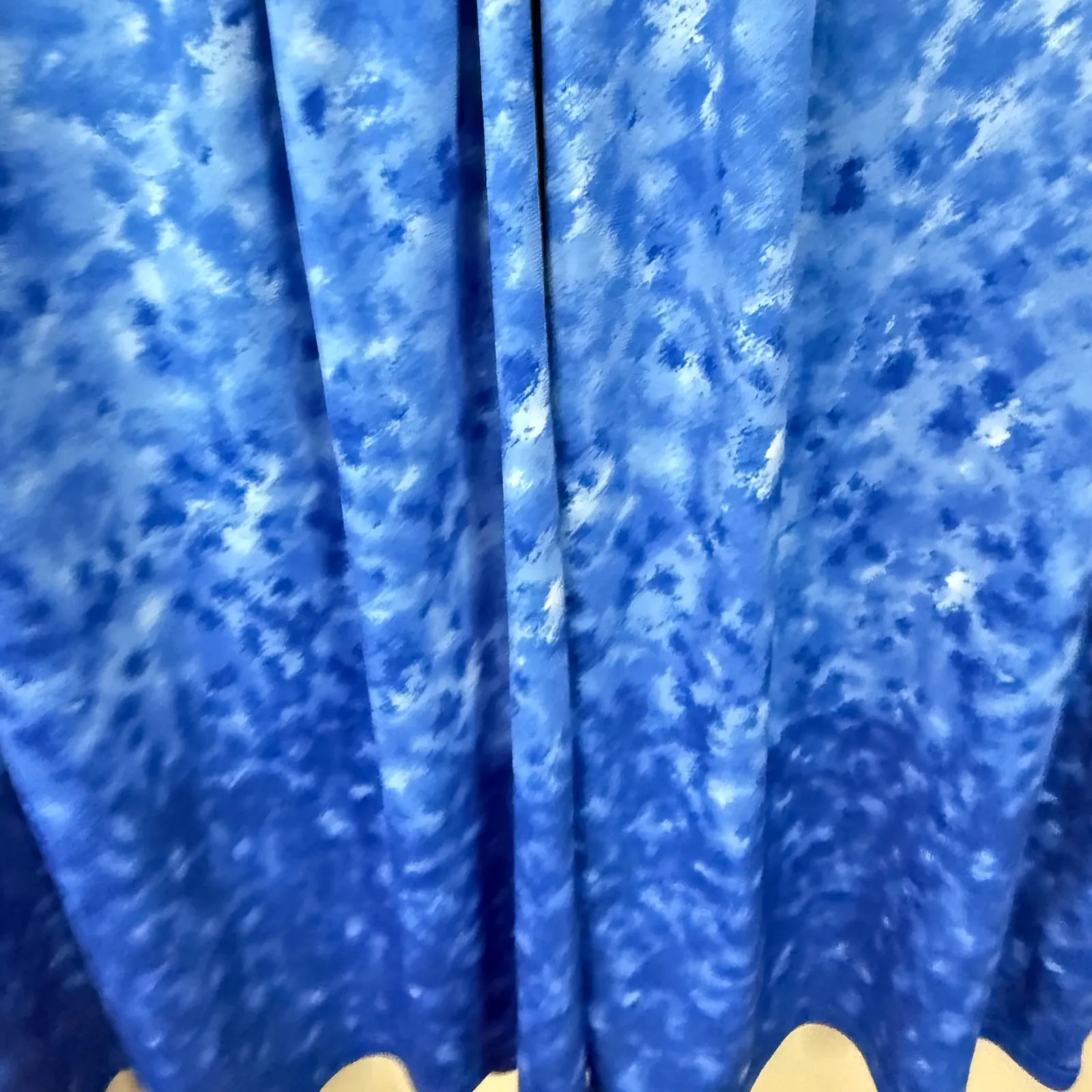 Michael Kors‎ 3X Blue Watercolor Print Pleated Neck Short Sleeve Top Size undefined - Image 4