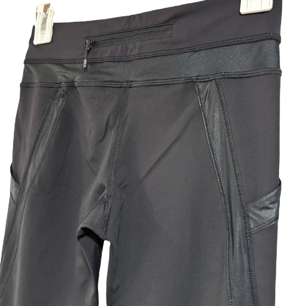 Lululemon Black Chase Me II Crop Activewear Leggings Women's Size 4 - Image 8