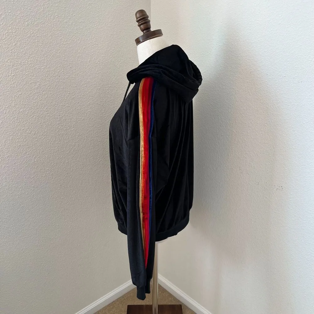 Aviator Nation Classic Velvet Stripe Pullover Hoodie Sweatshirt Women's Size Sm - Image 6