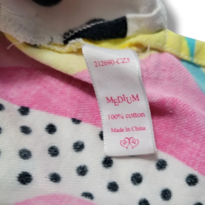 Victoria's Secret Top Size Medium Sleepwear Pajama Top Rainbows Clouds Polka Dots Women's Top - Image 7