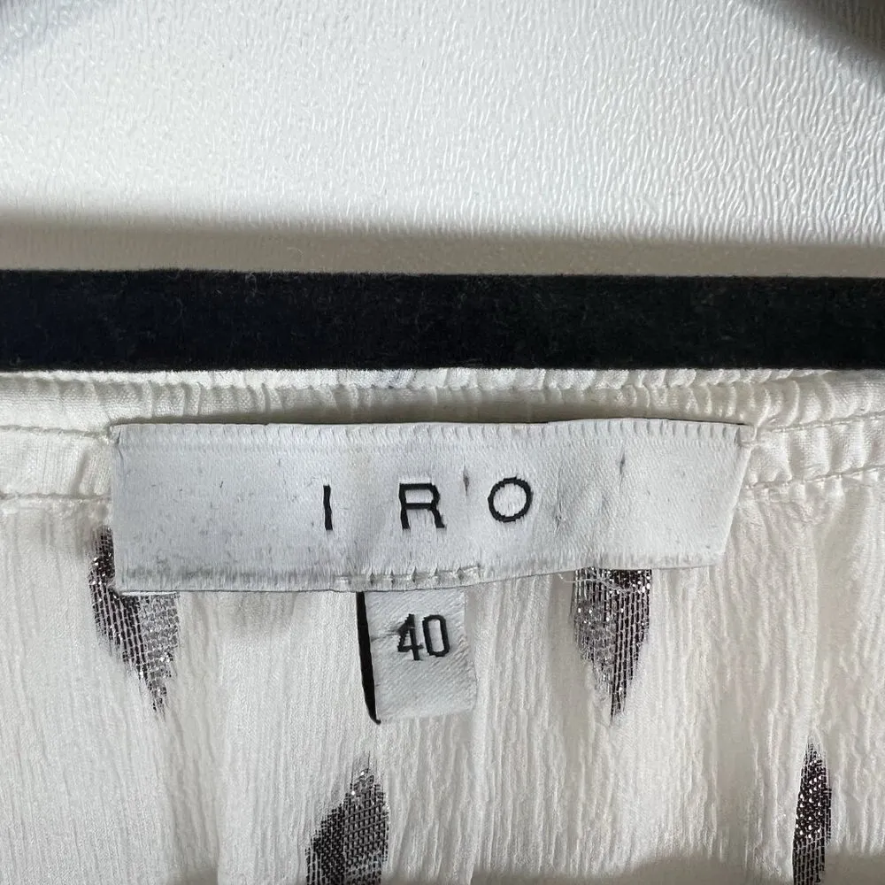 IRO Metallic Rain Drop Print Sheer Blouse Women’s Size 40/large Designer *Flawed - Image 7