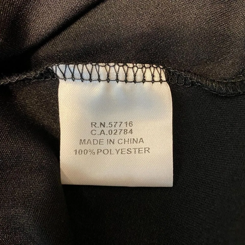 Papillon Dress M Black Floral Georgette Strappy V-Neck Sleeveless Above Knee New - Image 9