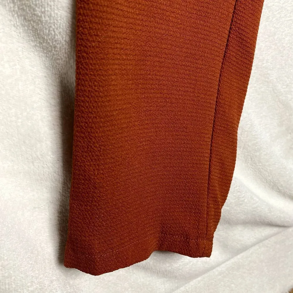 Rue21 Elastic Tie Waist Paperbag High Rise Pull-on Pants Pockets Orange Small - Image 6