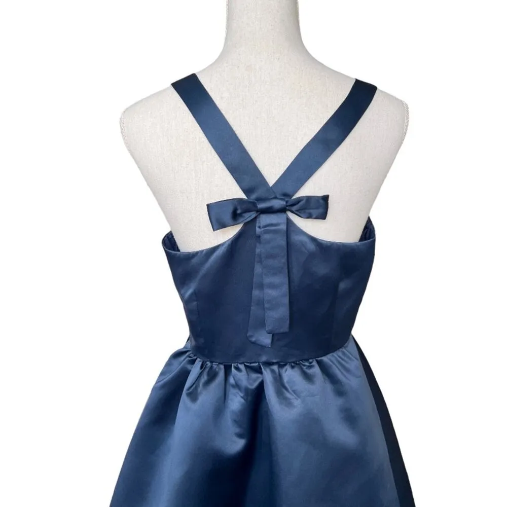 CeCe by Cynthia Steffe blue satin ribbon "CARA" sheath dress formal - Image 6