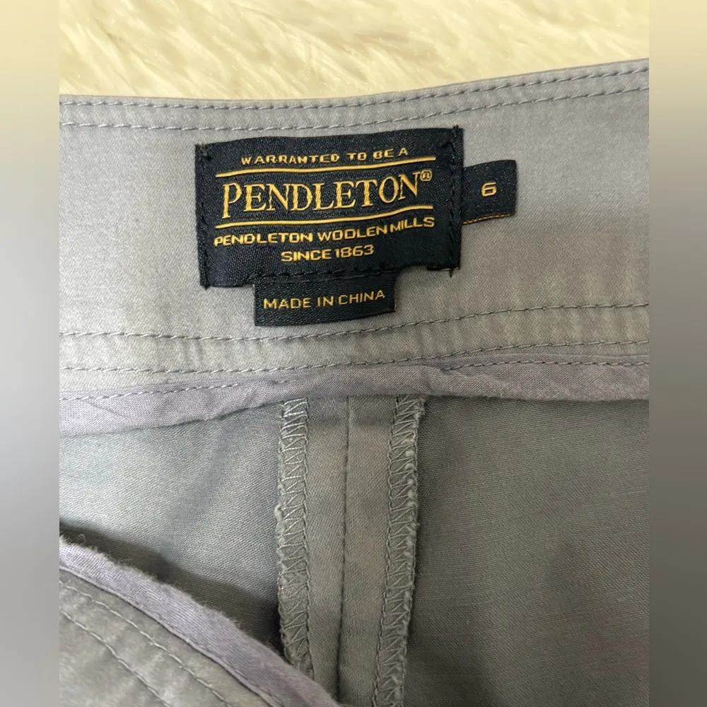 Pendleton Chino Crop Pant Semi-Satin Dusty Steel Blue Stretch women’s Size 6 - Image 11