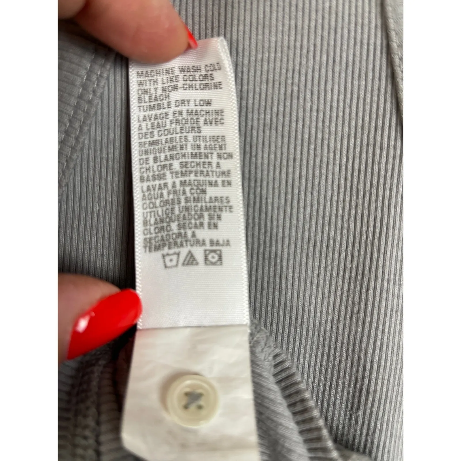 James Perse Ribbed Stretchy Gray Midi A-Line Dress Size‎ Medium - Image 6