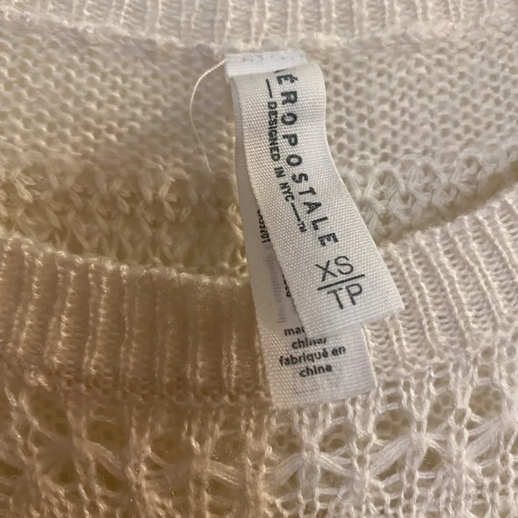 Aeropostale Womens Cream Beige Knit Sweater XS Bust 36” Runs Big - Image 2
