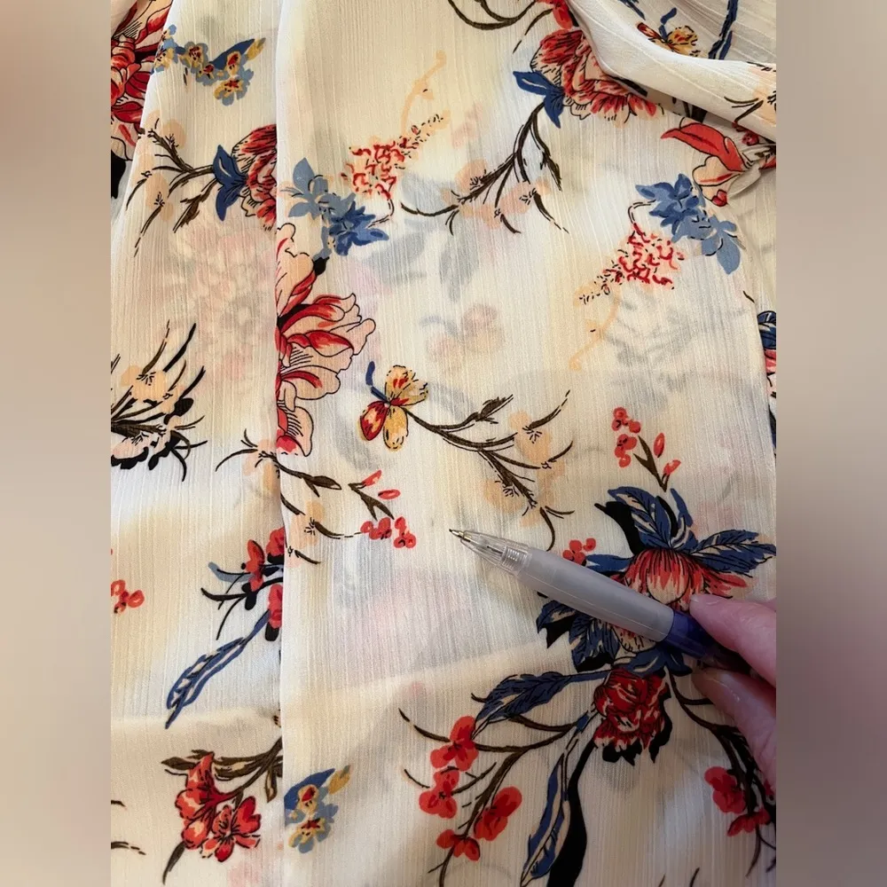 Kaii Los Angeles NWT Ivory Floral Kimono Jacket Size M White Size M - Image 8