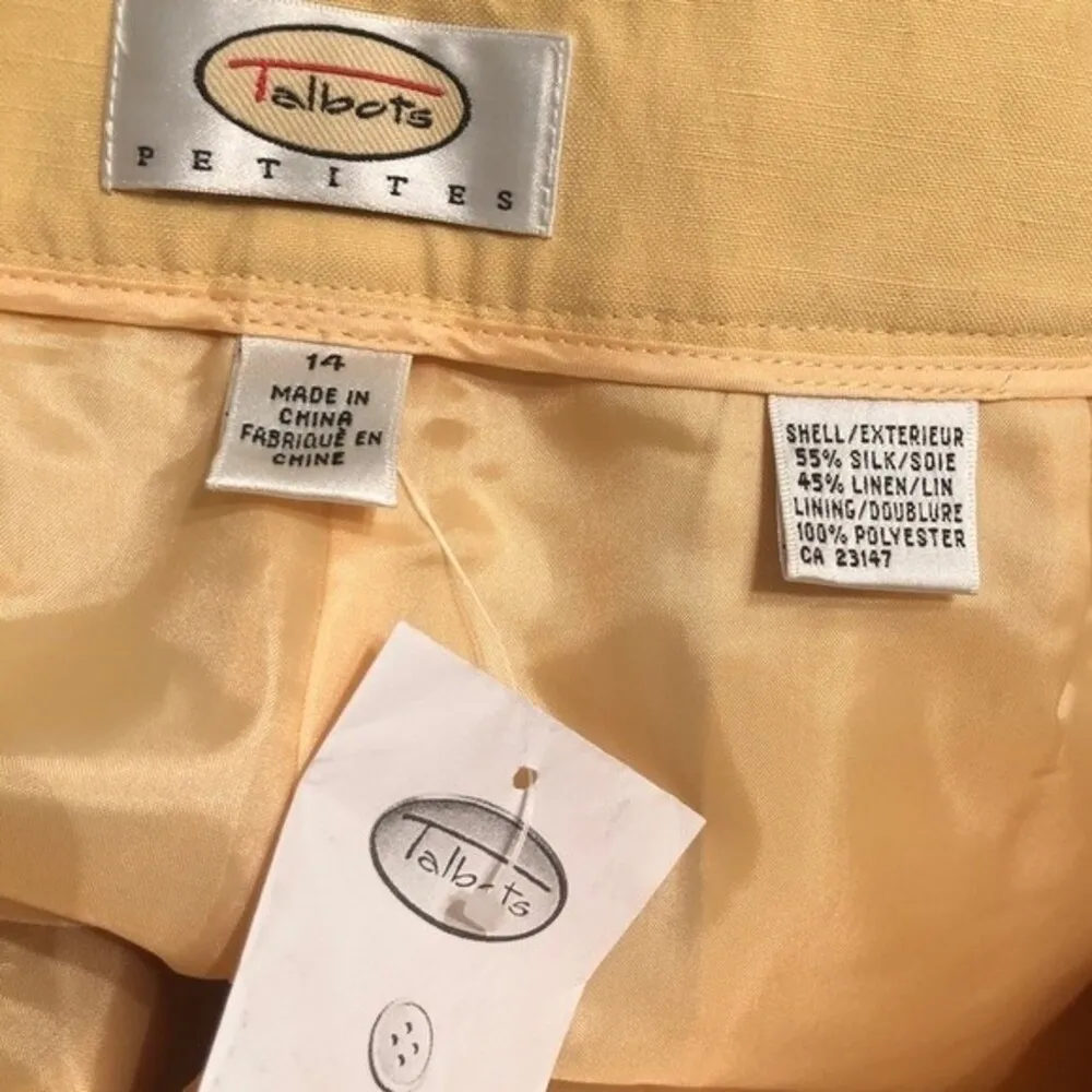 Talbots Petites Sz 14P Silk Linen Blend High Rise Wide Leg Capri Pants NEW NWT - Image 4