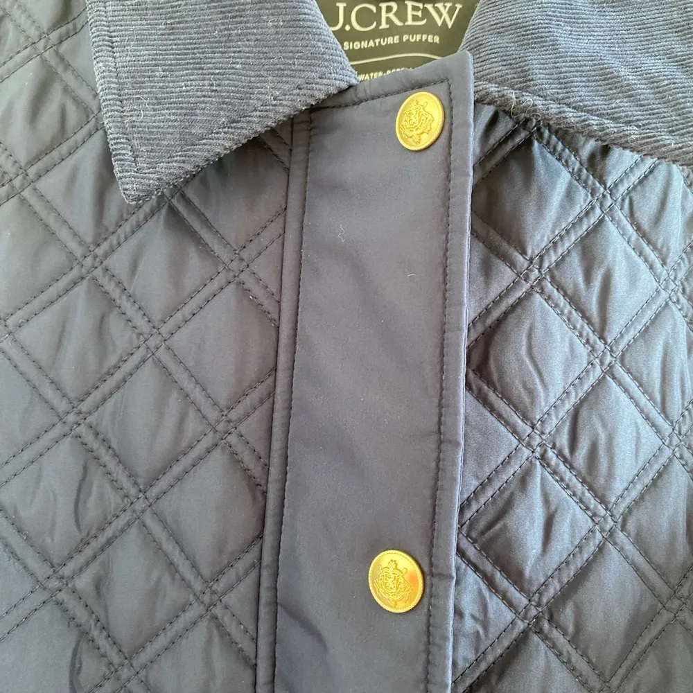 J. Crew Navy Blue Quilted Barn Vest With Corduroy Collar Size Small New With Tag - Image 9