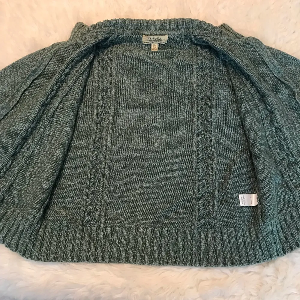 VTG Cabela’s heavy weight zip up knit sweater jacket Women’s size XL Cotton - Image 7