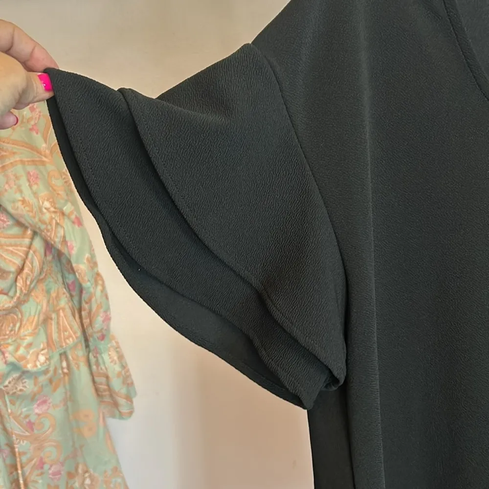 Massini Double Flutter Sleeve Black Dress Women’s XL - Image 5