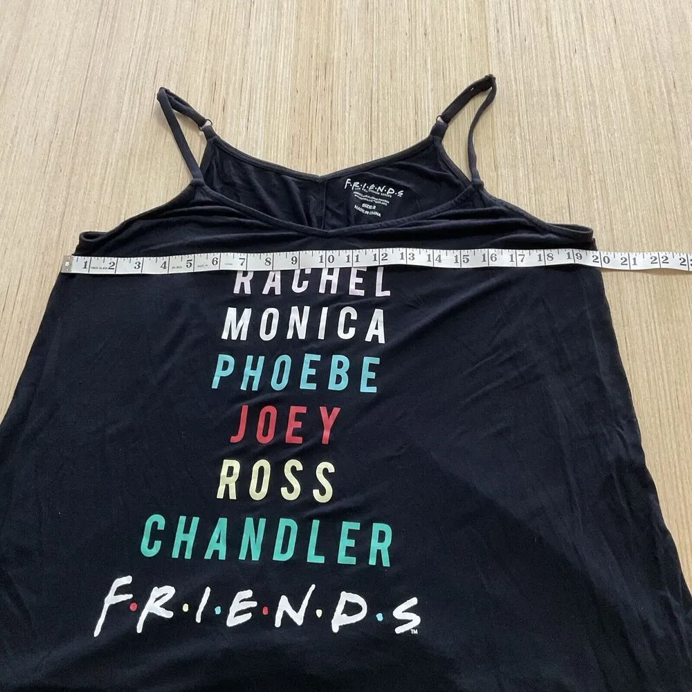 Friends Tv Series Women Black Size 2 (L/XL) Sleepwear Top Flowy Character Name - Image 3