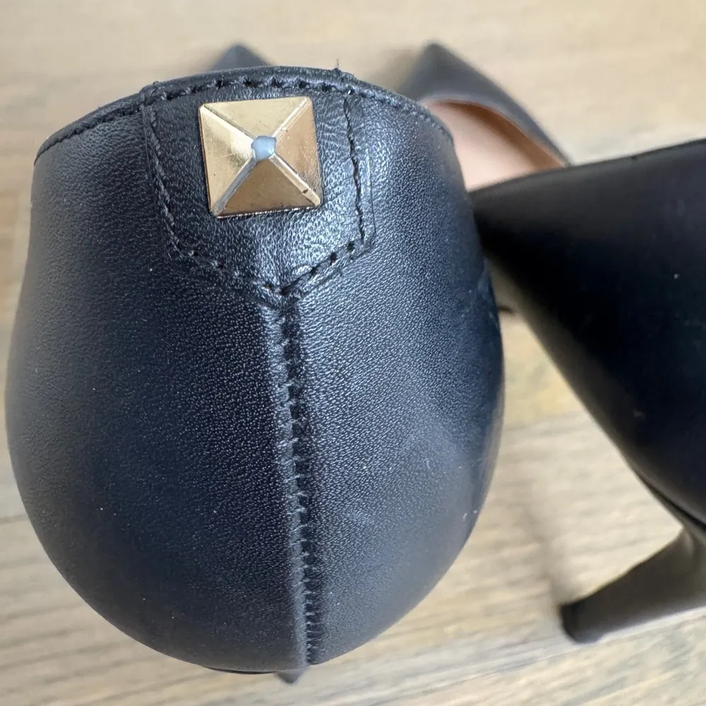 Valentino Garavani Rockstud Leather Black Pointed Toe Stiletto Heel Pumps 37 - Image 6