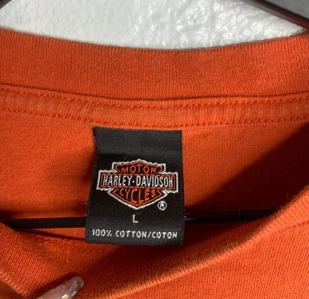 Harley Davidson Orange Graphic Tee - Image 7