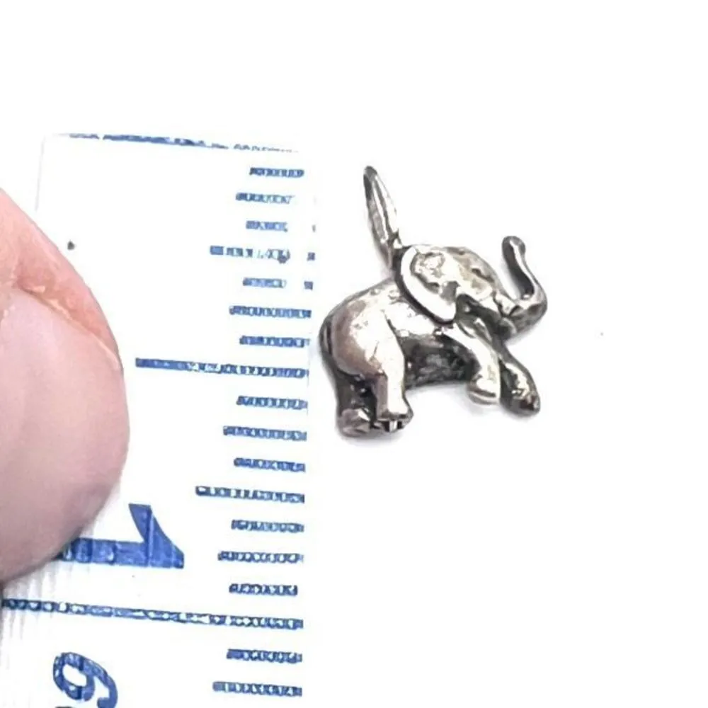 Vintage Women's Elephant 3D 925 Sterling Silver Bracelet‎ Charm Necklace Pendant - Image 3