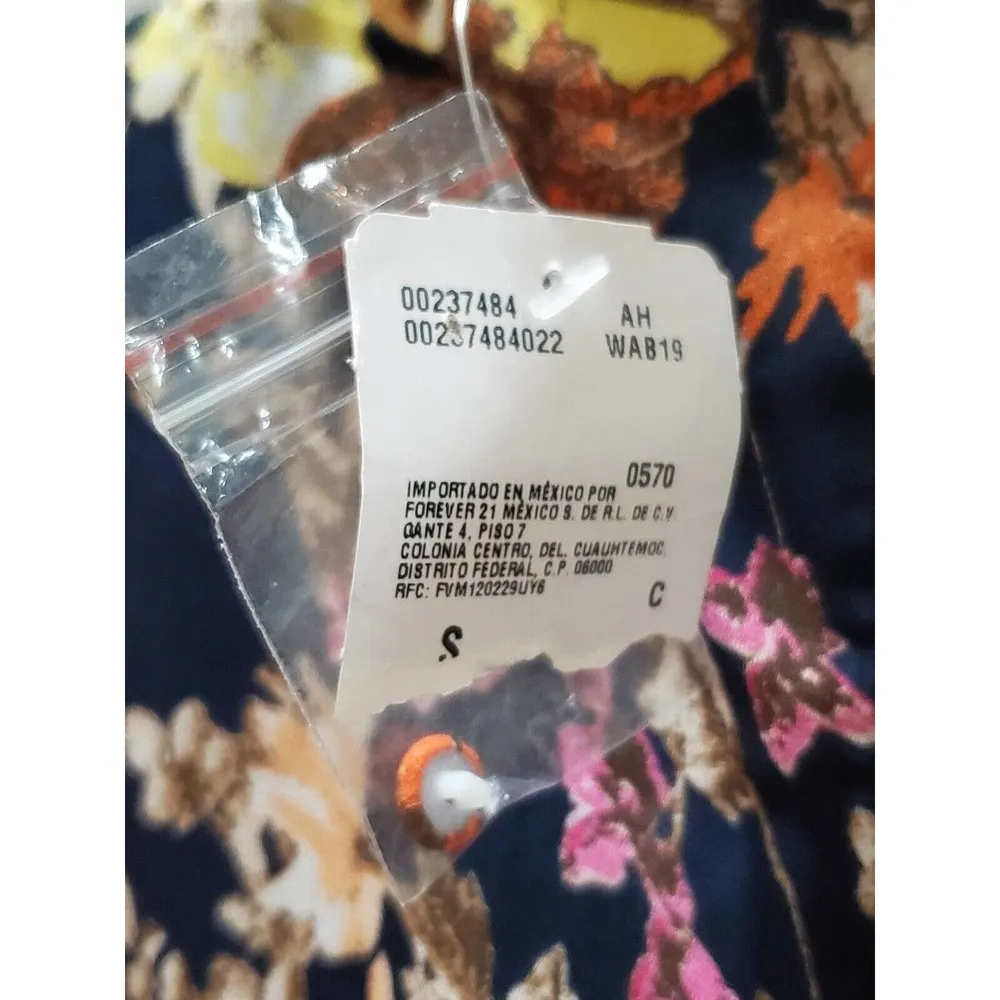 FOREVER 21 Women's Multicolor Floral Polyester Long Sleeve Back Zip Rompers S - Image 8