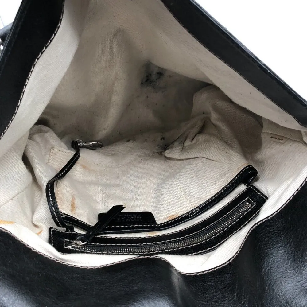 Michael Kors Shoulder Bag Purse Pebbled Leather Black Multi Pockets - Image 5