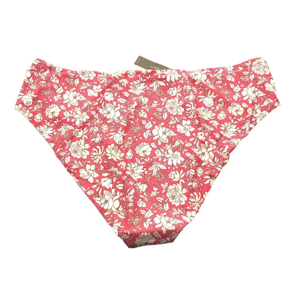 J.Crew Womens High Rise Bikini Swim Bottom Tossed Floral Pink White 3X - Image 2