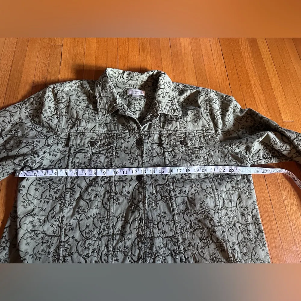 2005 Y2K CJ Banks Olive Green Embroidered Jacket, Size 2X - Image 6