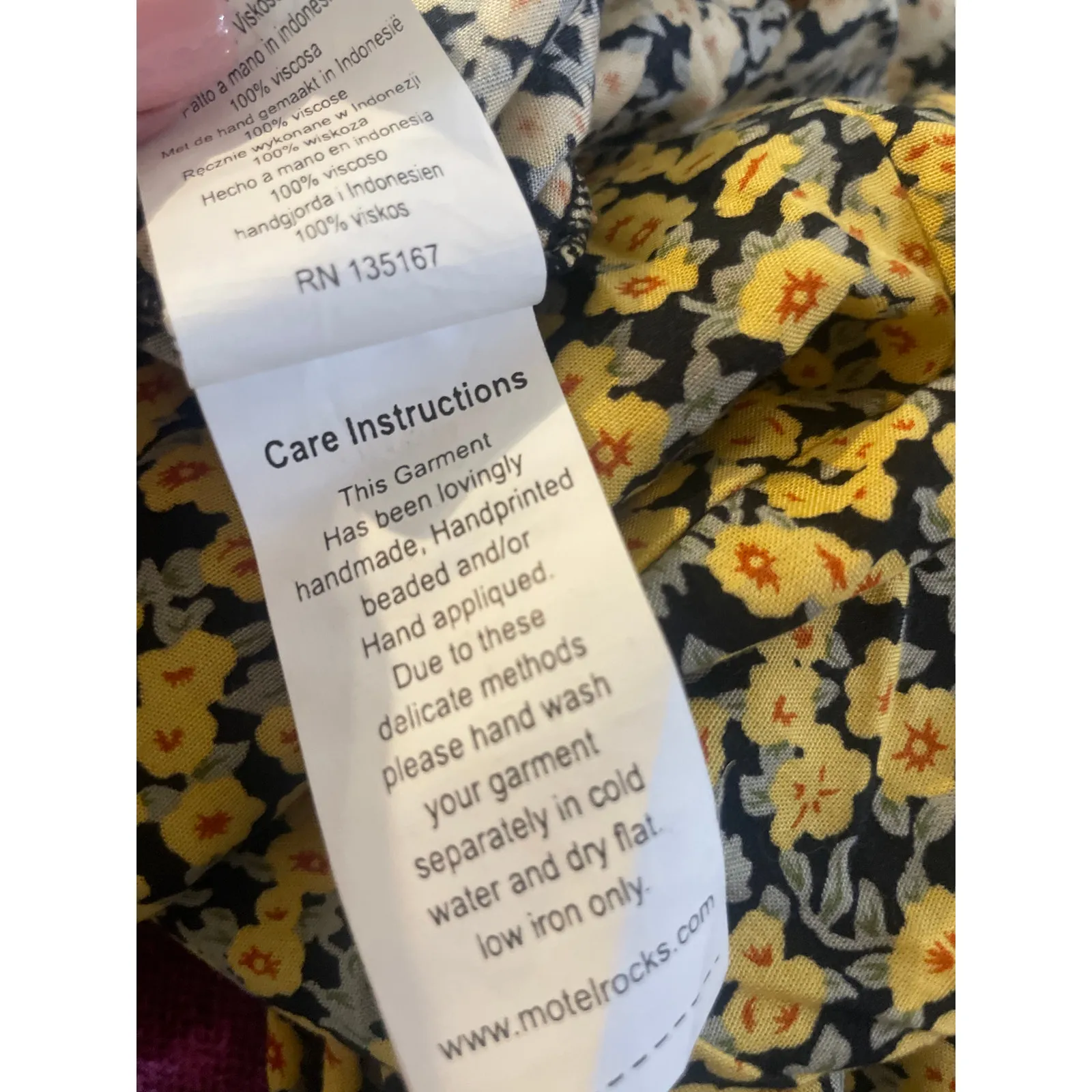 MOTEL Mala Mini Babydoll Slip Dress Ditsy Floral Milkmaid Size Small S Yellow - Image 7