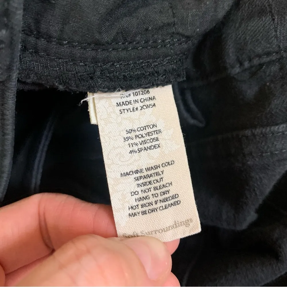 Soft Surroundings Dark Wash High Rise Stretch Skinny Jeans Classic Fit 8 Black - Image 6