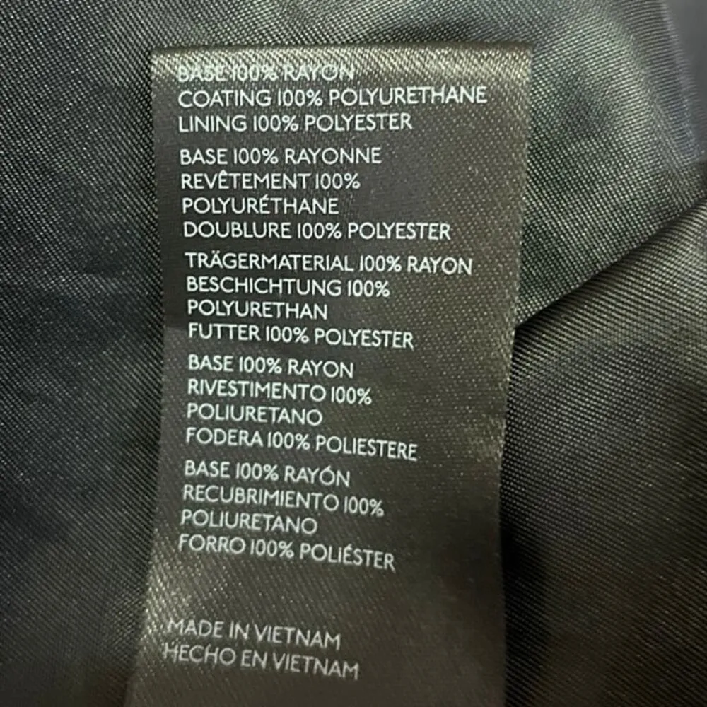 Urban Outfitters Black Faux Vegan Leather  Button Up Long Coat Rain Jacket Sz S - Image 5