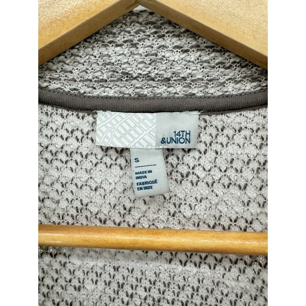 NWT 14th & Union Zip Up Long Sleeve‎ Jacket Women S Grey Marled Zip Up Moto Coat - Image 2