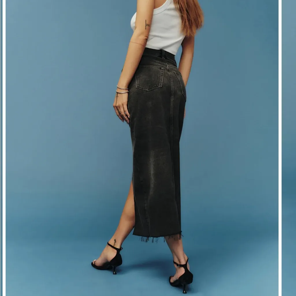 Reformation Black Denim long Skirt. 27 - Image 10