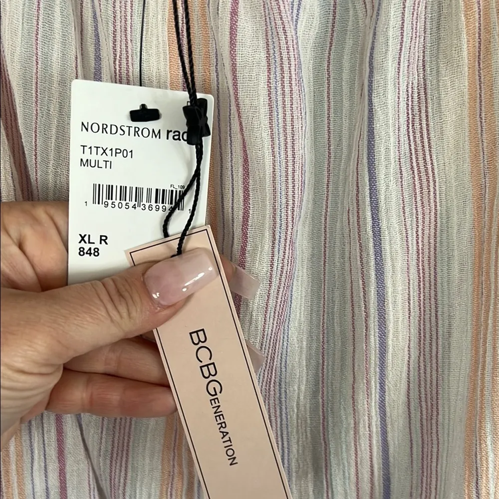 NWOT BCBGeneration Striped Multicolor Women's Crop Top sz XL - Image 3