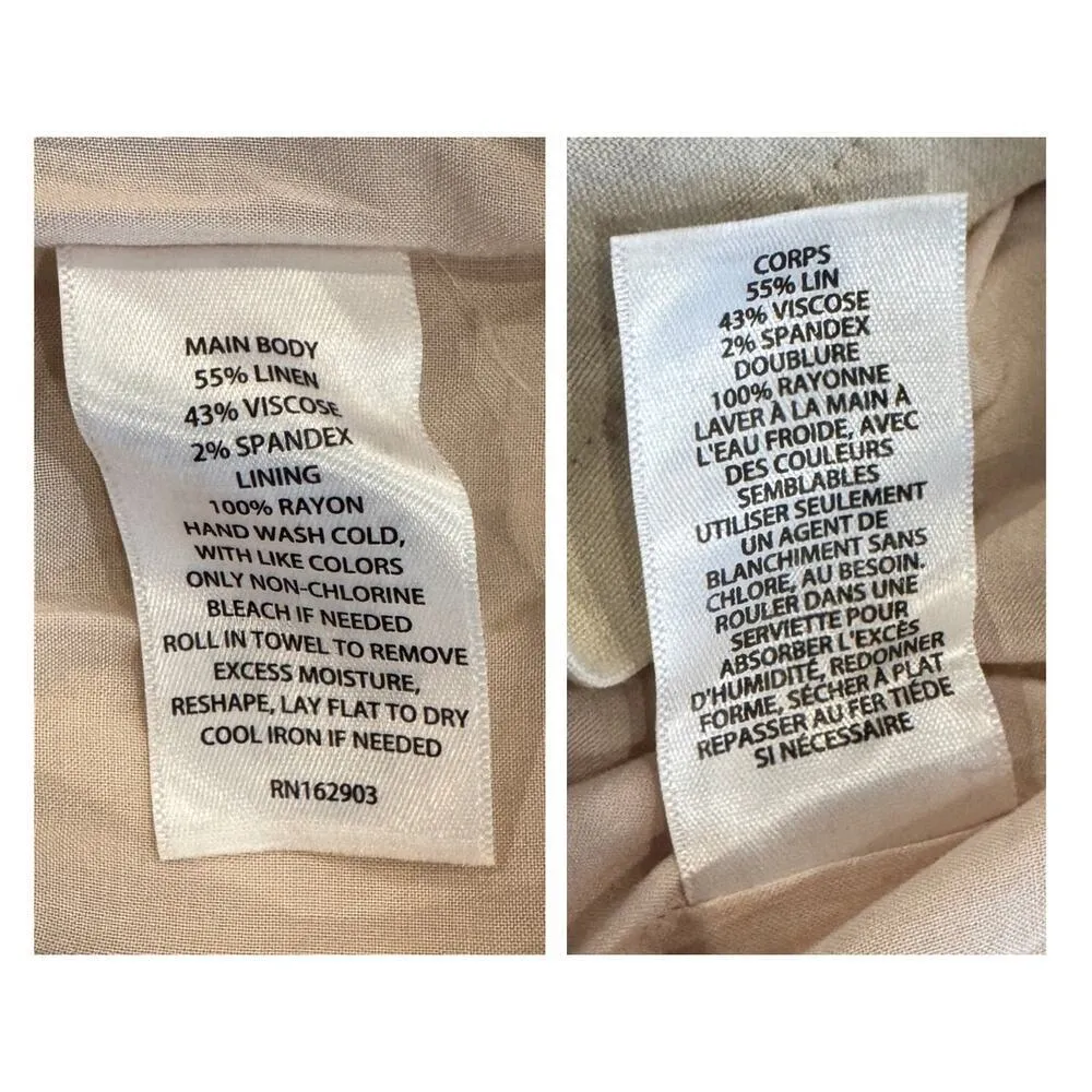 Rachel Parcell Linen Blend Button Front Puff Sleeve Dress Size Medium - Image 6