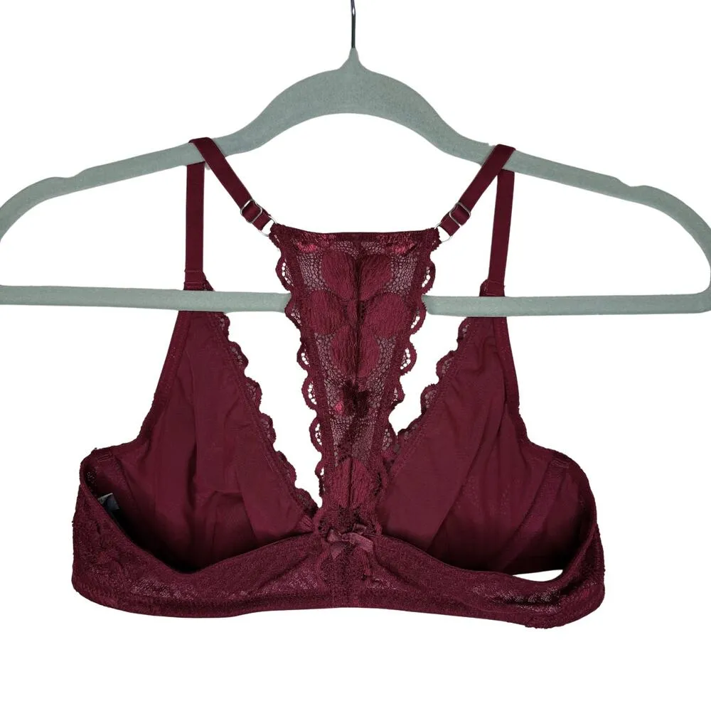 Aerie Happy Lace Floral Racerback Underwire Bralette Red Size 34A Intimates Bra - Image 11