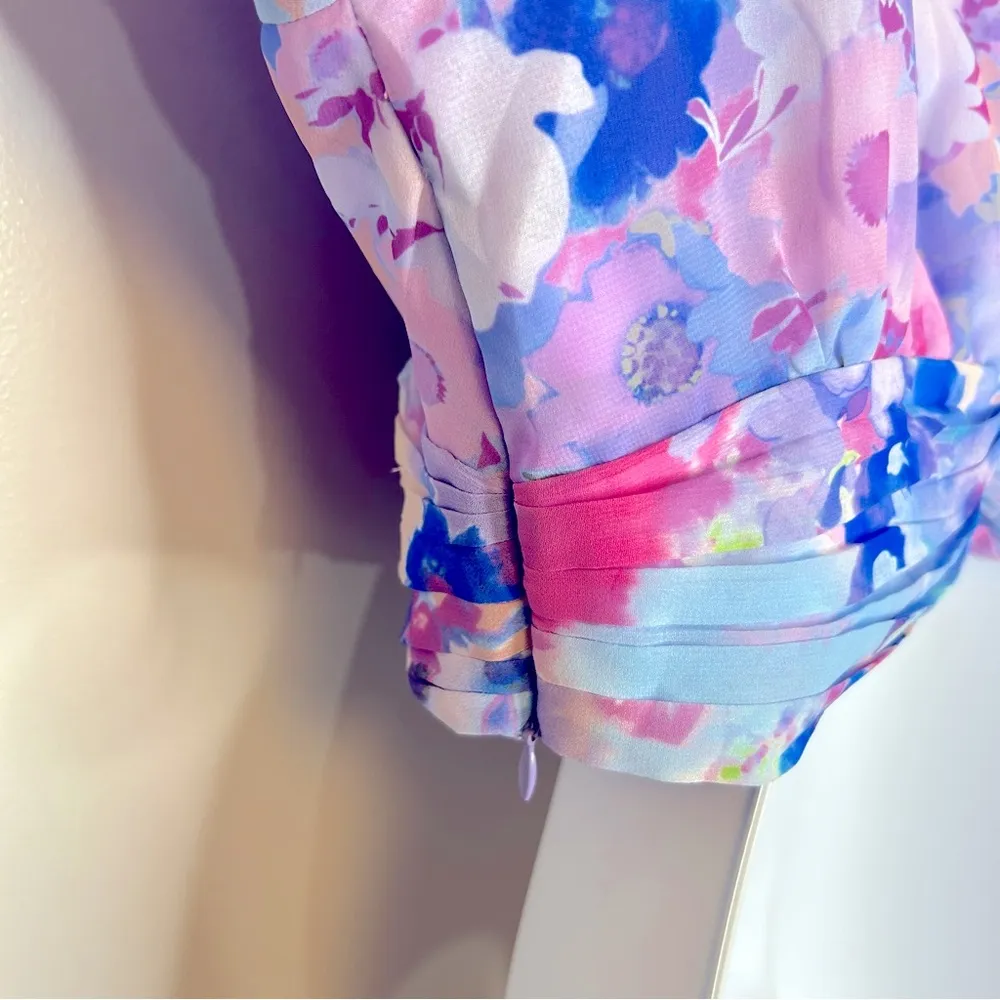 Zara Floral Draped Top Size L NWT - Image 9