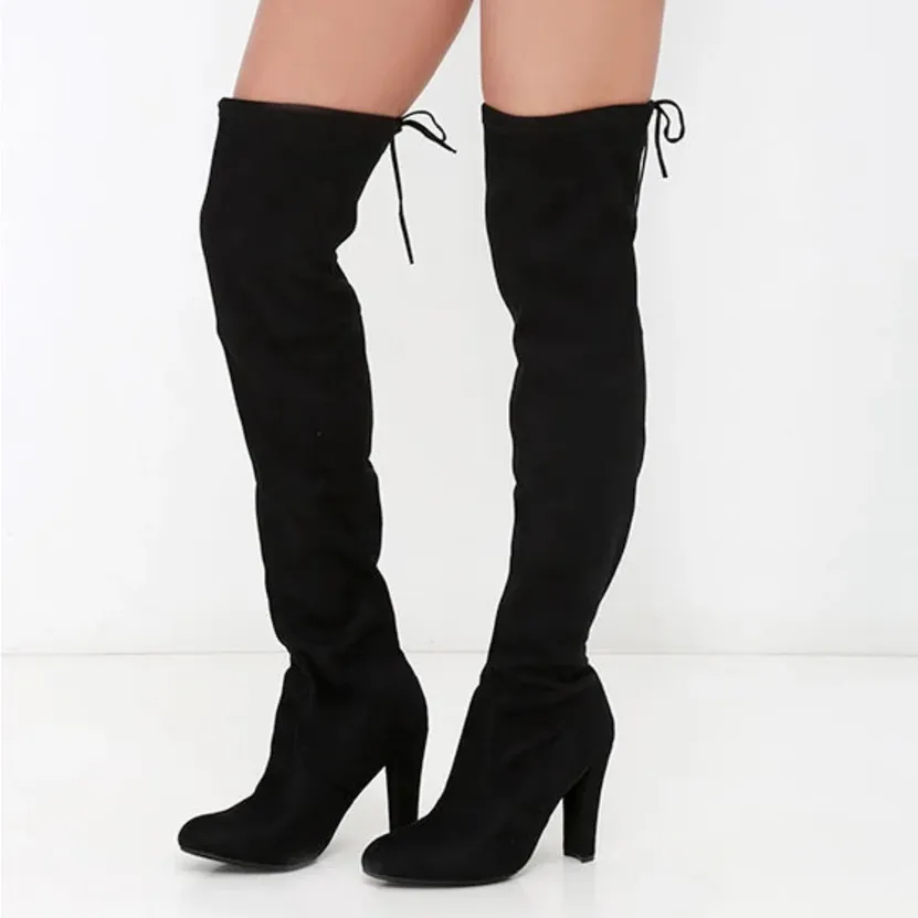 MOVING SALE Steve Madden black over the knee block heel boot - Image 2