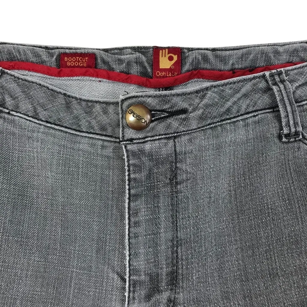 SASSON Jeans VTG Women 16 Bootcut Boogie Grey Embroidery Retro Boho Y2K Grunge Gray - Image 4