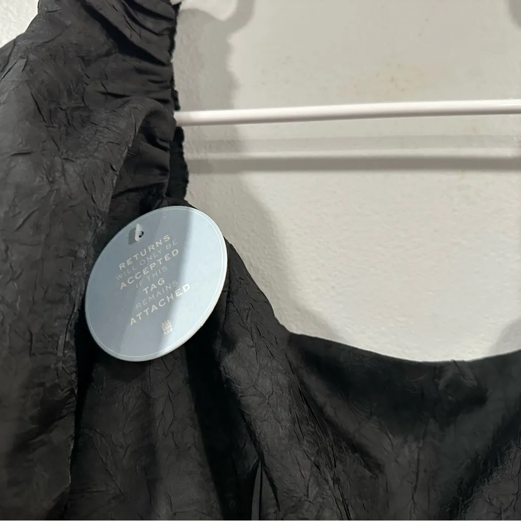 Hill House The Matilda Top Black Puff Sleeve Blouse Large L - Image 2