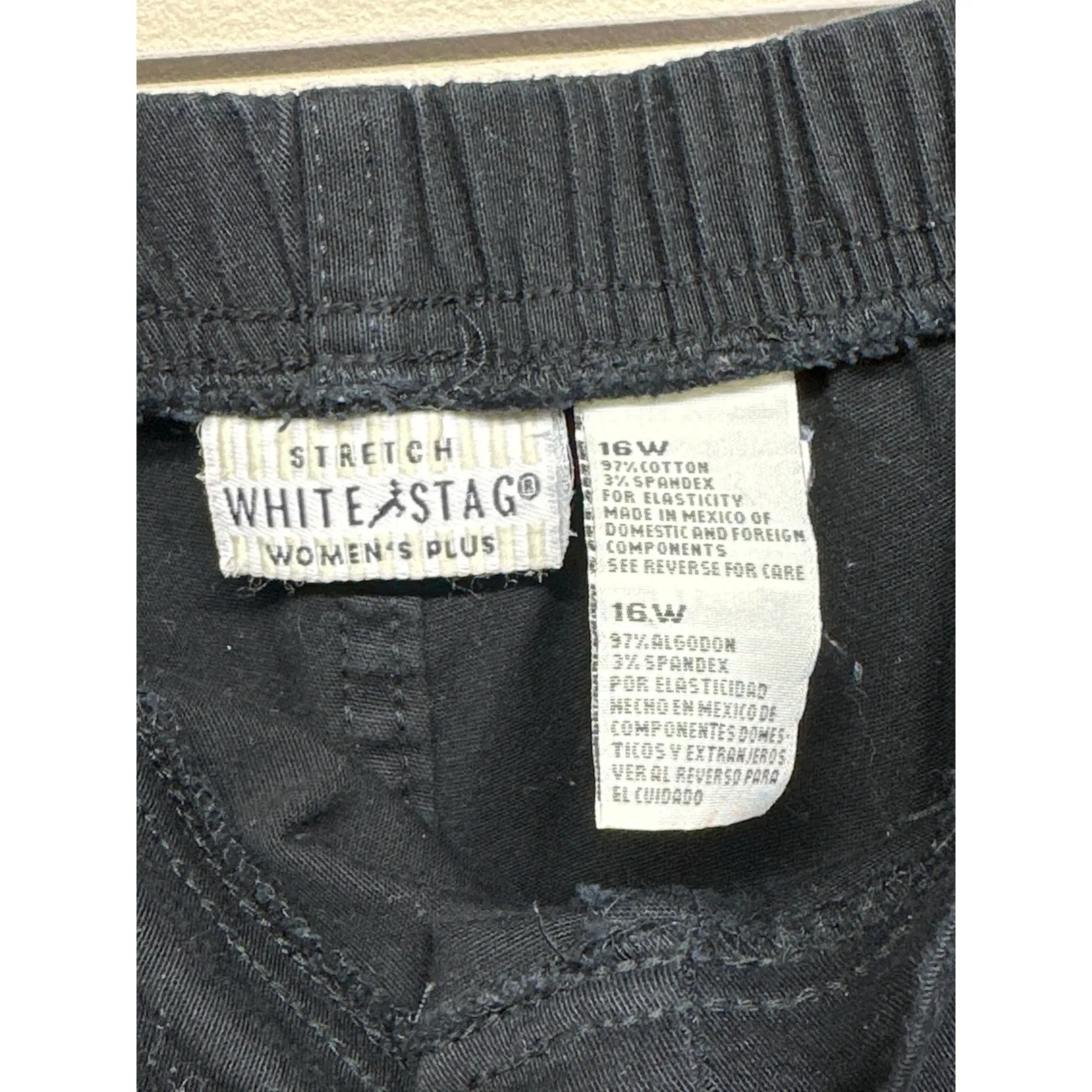 White Stag Women Plus Black Stretch Capri Pants Cropped Elastic Waist 16W - Image 5
