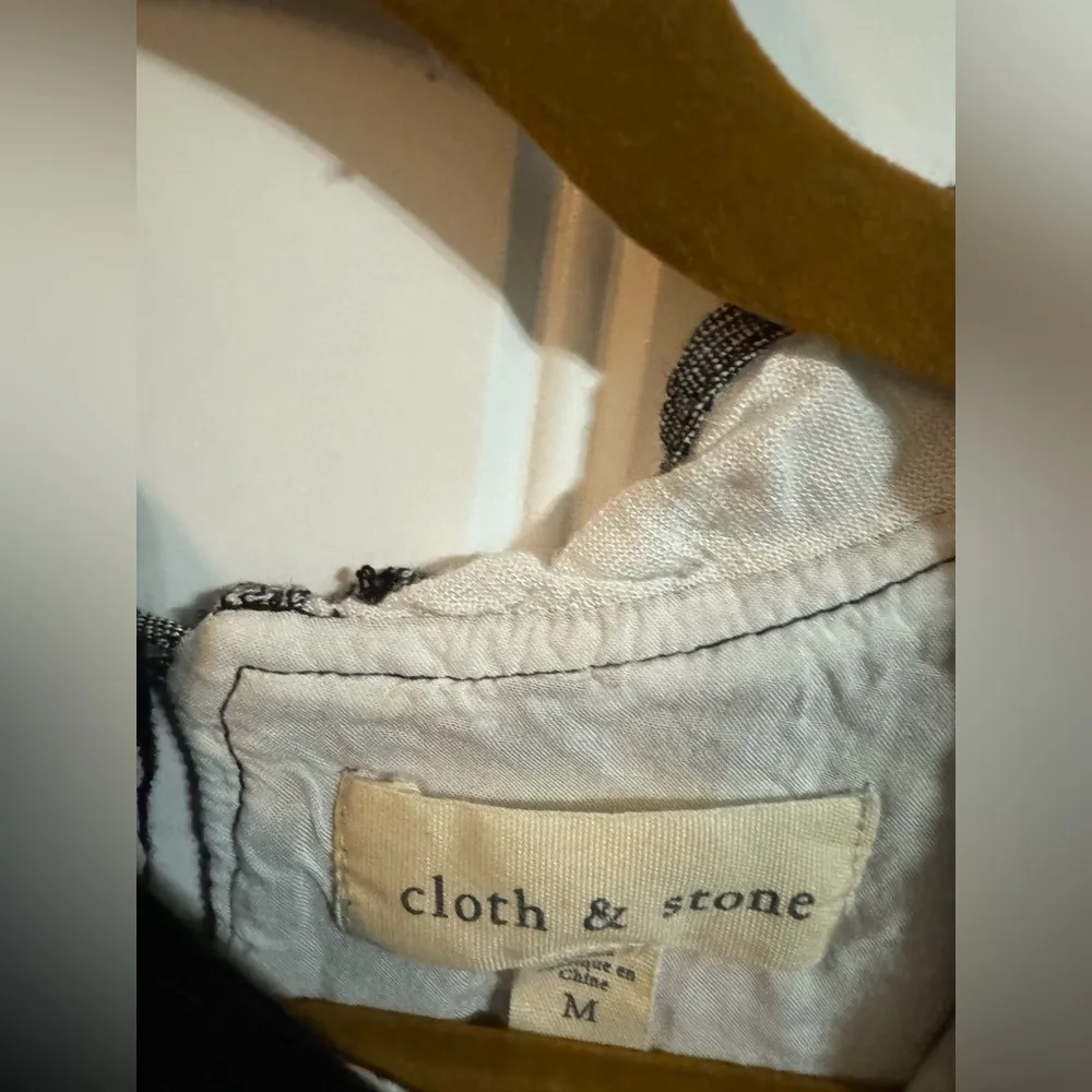 Cloth & Stone Anthropologie Black and White Plaid Ruffled Sleeveless Romper - Image 8