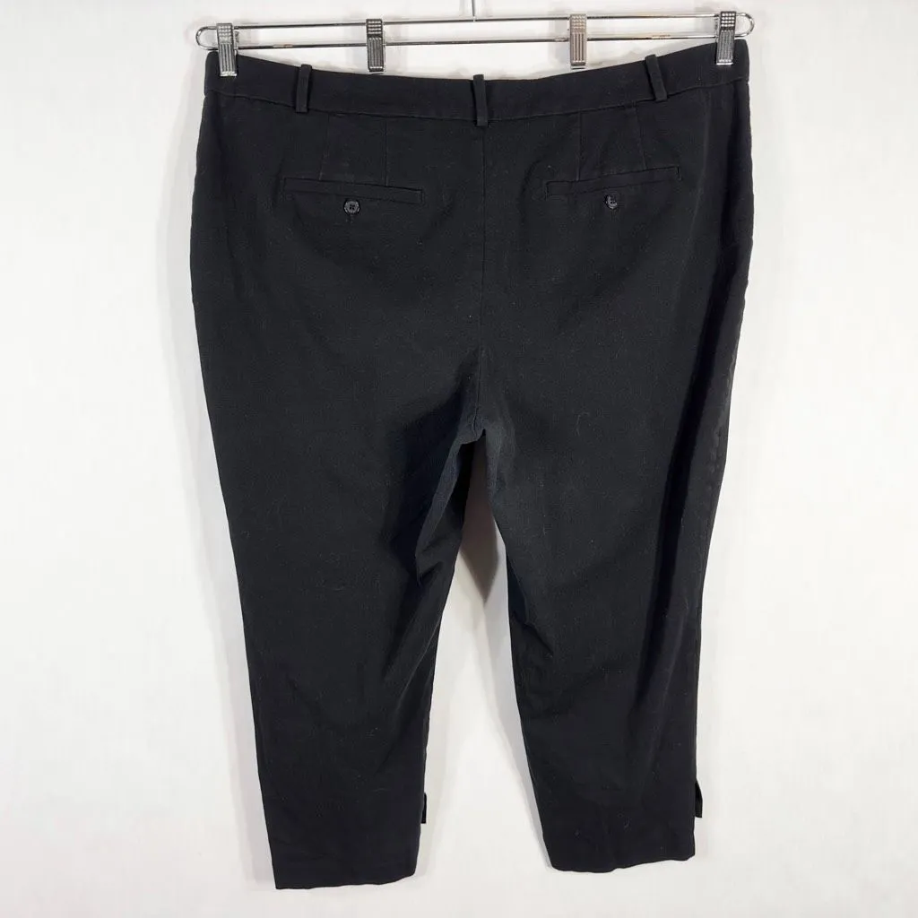 Elloquii Plus Size 20 Capri Pants Black Trousers Cropped Stretch Step Hem 1666 - Image 2